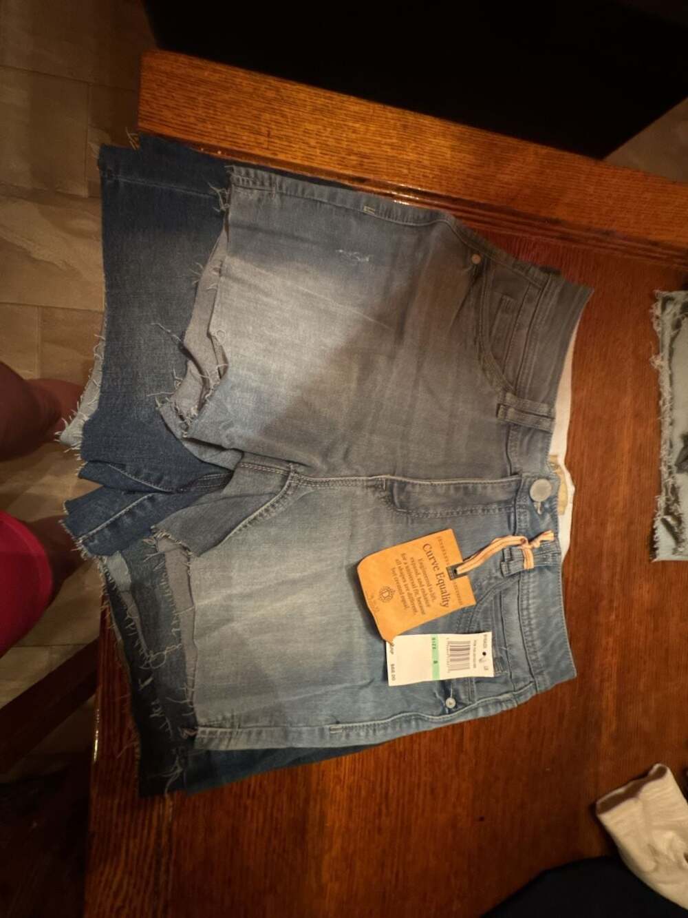 Democracy 'Ab' Technology Curve Equality Raw Hem Denim Shorts